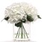 White Hydrangea Flowers in Glass Vase with Realistic Water Look - Lifelike Artificial Floral Arrangement for Home, Office & Event Decor - Floral Home by Artificial Flowers